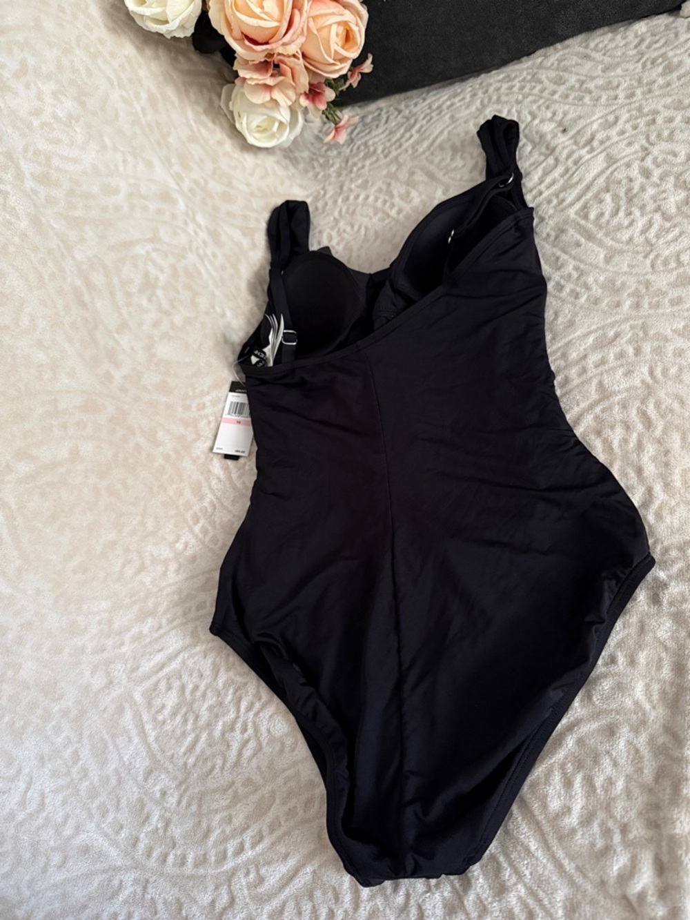 Jantzen Black Ruched One-Piece Swimsuit with Support